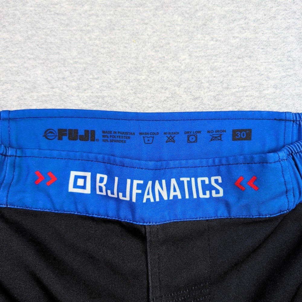 Fuji BJJ Jiu Jitsu Fanatics Grappling Fight Shorts Black Blue Mens Size 30 - Picture 6 of 8